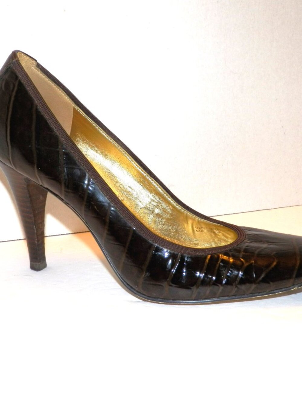 Tahari Enya Espresso Brown Leather High Heels
